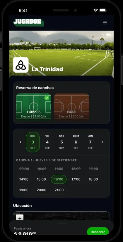 Booking a court from a phone